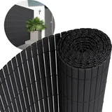ECD Germany Sichtschutzmatte 160 x 800 cm Schwarz PVC 2 St.