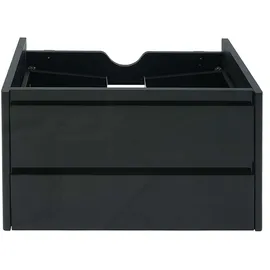 Mendler Waschbeckenunterschrank HWC-B19, Waschtischunterschrank Waschtisch Badezimmer, hochglanz Soft-Close 50x60cm ~ schwarz