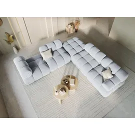 micadoni Pouf, Hellblau, Textil, cm, Hergestellt in Europa, Oeko-Tex®, Wohnzimmer, Hocker, Poufs