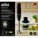 Braun MQ 50202 MBK MultiQuick 5 Stabmixer Schwarz (1000 Watt, 350 ml Kompaktzerkleinerer, 600 Messbecher)