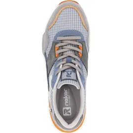 Rieker U1402 Herren Weite G Blau/Grau/Orange 44