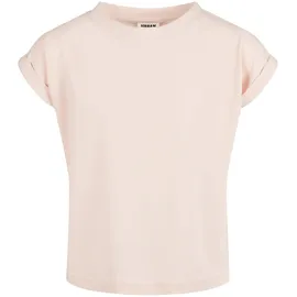 URBAN CLASSICS Mädchen Organic Extended Shoulder Tee – Lockeres T-Shirt im Loose Fit aus Bio-Baumwolle, kurzärmelig, Basic Sommer Shirt für Freizeit & Alltag,Rosa,110-116