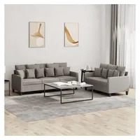 VidaXL 2-tlg. Sofagarnitur mit Kissen Taupe Stoff