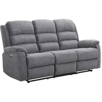 Relaxsofa elektrisch 3-Sitzer - Stoff - Anthrazit - NEVERS