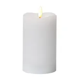 Star Trading Kerze Flamme 3D Flamme - H: 14cm - Batteriebetrieb - Timer Wachs 14x7,5cm - Weiß