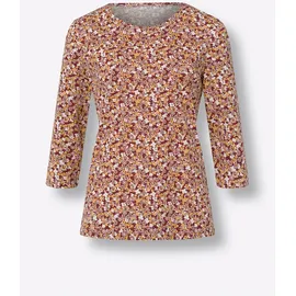 Sieh an! 3/4-Arm-Shirt in dunkelrot-ocker-bedruckt | Gr.: 50