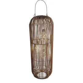 Formano Laterne Rattan Metall 60 cm 3 LED Birnen braun