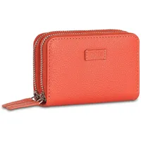 JASLEN - Geldbörse Damen Leder - Strapazierfähige Portmonee Damen Leder - Geldbeutel Damen. Damen-Geldbörsen. Portemonnaie Damen Leder mit Mehreren fächern, Rot