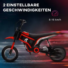 Homcom Elektromotorrad Kinder 24V 350W Rot