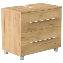Posseik Waschbeckenunterschrank 2 Schubladen 70 x 63 x 41,6 cm Eiche Gold