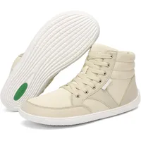 SAGUARO Barfußschuhe Damen Herren - Barfuss Schuhe Damen Outdoor Barfusschuhe High-Top Barefoot Shoes mit Zero-Drop Sohle Beige, Gr.40 - 40 EU