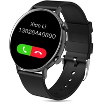 Smartwatch Rund für Herren Damen Frauen ShowyLive Fitness Aktivitätstracker Uhren mit Sprachanrufe, Pulsmesser, Schlafindex, Schrittzähler und Musikfunktion- IP68 Smartwatch für Android IOS
