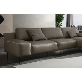 Designwerk Ecksofa DESIGNWERK "Forma L-Form, zeitloses Designsofa mit aktuellem Fuß", braun (mud), B:344cm T:162cm, Leder;Struktur 98% Polyester, 2% Acryl, Sofas, Ecksofa, in hochwertiger Verarbeitung & tollem Sitzkomfort