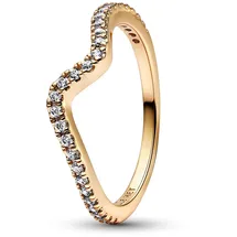Pandora Damenring Funkelnde Welle Goldfarben, 52/16,6