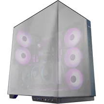 Mars Gaming MC-3GFPRO, Gaming-Gehäuse ATX, Dreifaches Verspiegeltes Glas, 2X 120mm ARGB-Lüfter, Vertikale GPU-Montage, PC-Tower mit Unterstützung für Flüssigkeitskühlung bis zu 360mm, Carbonfaser