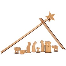 Weihnachtskrippe Simply Christmas designimdorf braun, Designer Mascha Wolfram, Johannes Lindner, 22x42.5x5 cm