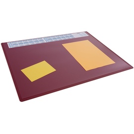 Durable Schreibunterlage PP mit Jahreskalender und transparenter Abdeckung, 650x500mm, rot