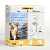 Katzennetz für Balkon+klebehaken oder Schraubhaken, Fenster katzenschutznetz mit hochfestem Nylon, balkonnetz für Katzen katzennetz ohne Bohren, katzennetz für Balkon (10x3m,Netz+Klebehaken)
