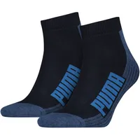 Puma Unisex Bwt Cushioned Quarter Socken navy/grey/strong blue 43-46