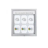 Schaukasten Premium BT46 Outdoor LED 3x2 DIN A4 (Außenformat: 805x760mm) Schaukästen für Aussen aus Aluminium mit LED Beleuchtung