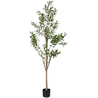 Relaxdays Olivenbaum, Kunststoff, Grün Pflegeleicht 180 cm, 3,2 kg