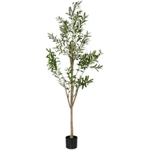Relaxdays Olivenbaum, Kunststoff, Grün Pflegeleicht 180 cm, 3,2 kg