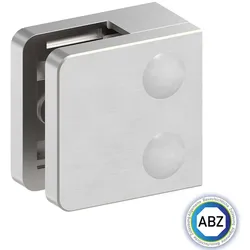 Glasklemme / mit ABZ Zulassung / Maße: 45x45x26 mm / verschiedene Anschlüsse / V... - Flach - Edelstahleffekt - für 3,0 mm Blech
