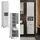 Vicco Eliza Badschrank 40 x 190 cm Weiß Metall/MDF/Spanplatte/Massivholz