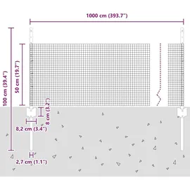 vidaXL Zaun 0,5 x 10 m Grün/Stahl