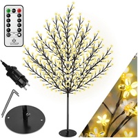 KESSER KESSER® Kirschblütenbaum mit Fernbedienung Lichterbaum Indoor Outdoor Metallfuß Stabil Weihnachten Beleuchtung Leuchtbaum Warmweiß