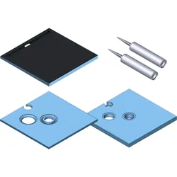 Duschelement mit Unterbau Rinne wandseitig „Line“ 100 × 100 cm
