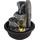 GLOBO Zimmerbrunnen Tischbrunnen mit Wasserfall LED Springbrunnen Deko Beleuchtung, Kunststoff schwarz grau, 3000K warmweiß, d 16 cm