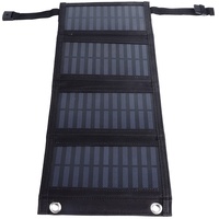 20W Solarladegerät für Handy, Faltbares Solarpanel-Ladegerät Zum Wandern, Camping, Angeln(Schwarz)