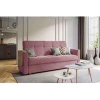 Stylefy 3-Sitzer Evelyn, Sofa, Schlafsofa, Sitzkomfort, mit Bettfunktion, mit Bettkasten, Modern Design rosa