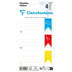 Clairefontaine 25x Packung mit selbstklebenden Etiketten, 33,5x75 mm - Gedrucktes Motiv 26C