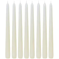 Dekohelden24 Spitzkerzen 25 x 2 cm 8 St. weiß