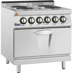 Elektroherd mit Backofen - 13,9 kW - 4 Platten - 80 x 73 cm - Pro 730 Series - Royal Catering RCEC-80/700OV4B