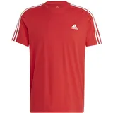 Herren Essentials 3-Stripes Tee Better Scarlet/White XS