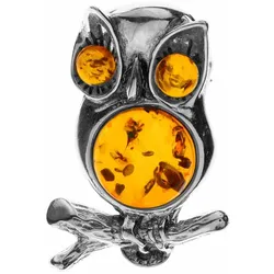 Brosche OSTSEE-SCHMUCK "Ostsee-Schmuck Brosche Eule Brosche Eule", weiß, Broschen, Damen, Silber 925 (Sterlingsilber)