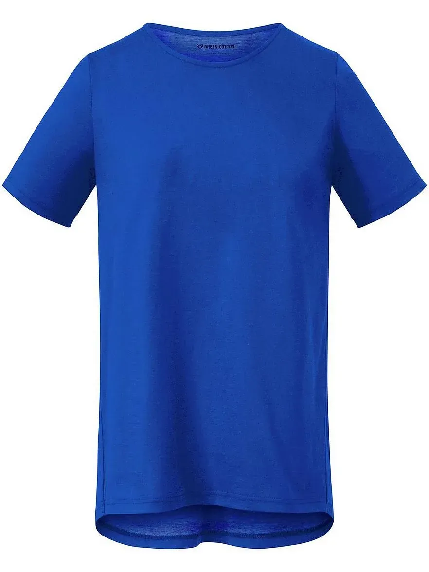 Rundhals-Shirt Benedikte Green Cotton blau, 48
