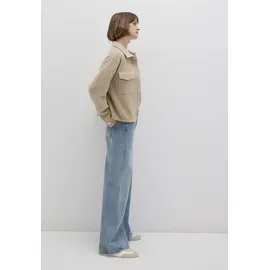 Mavi Button Sweatshirt Rundhalspullover Beige L