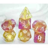 Dice4friends Würfelset Galaxy: Citrin Rose (7)