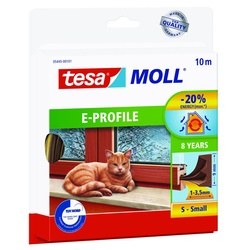 tesa Dichtungsbänder tesamoll E-Profil Gummidichtung 9 mm x 10 m braun