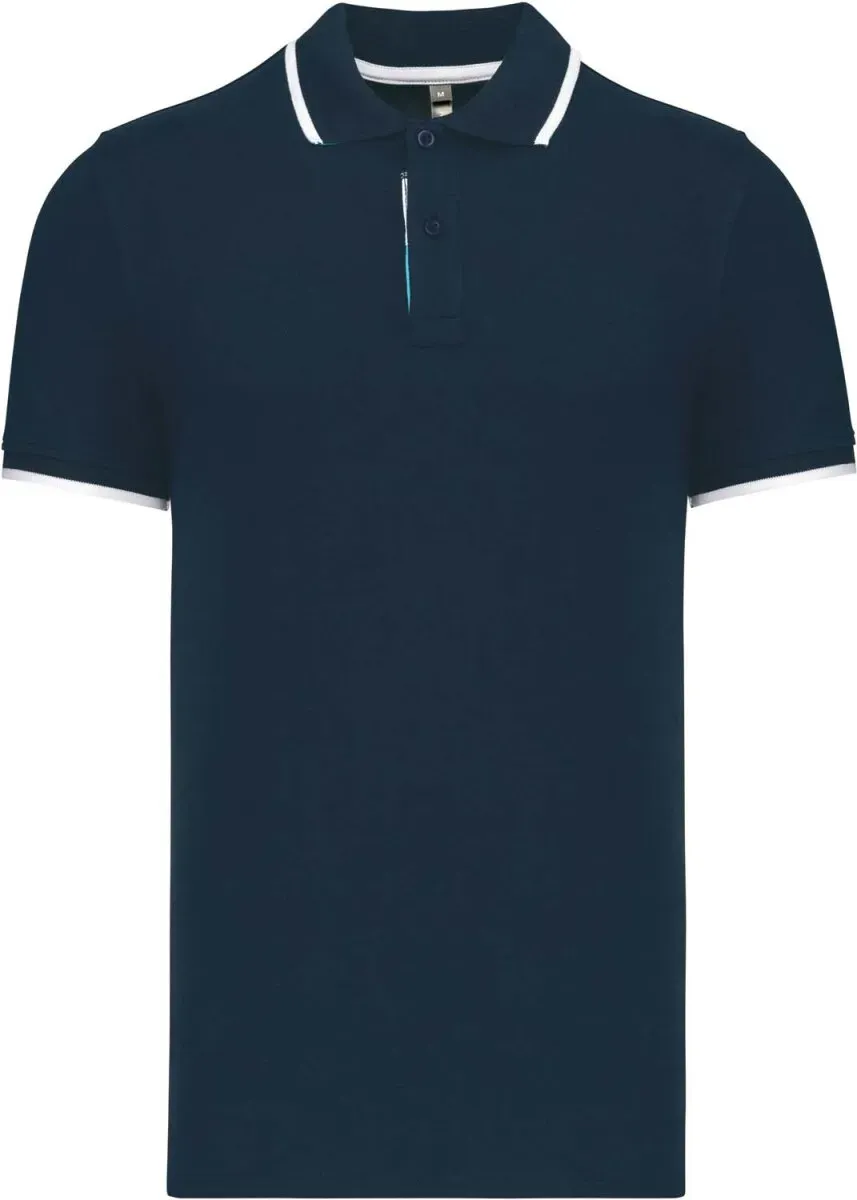 Kariban Herren Kontrast Piqué Polo K245 navy/white/light turquoise M