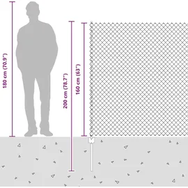 vidaXL Zaun mit Pfosten 1,6 x 10 m Grün/Stahl