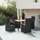 vidaXL Polyrattan Garten-Essgruppe 5-tlg. schwarz inkl. Kissen 3157599