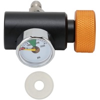 aqxreight CO2-Zylinder-Nachfülladapter, CO2-Zylinder-Adapter mit Manometer, Verstellbares Soda-Ventil mit 8 Mm Außenkopf, 3000 Psi Manometer