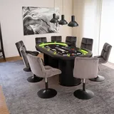 Home Deluxe Barhocker höhenverstellbar ace Farbe: Samt Hellgrau, Menge: 2 Stuhl Pokerstuhl Drehstuhl Esszimmerstuhl - Home Deluxe