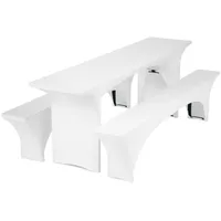 Gräfenstayn Biertischhusse Stretch Weiß 50 x 220 cm