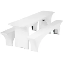 Gräfenstayn Biertischhusse Stretch Weiß 50 x 220 cm